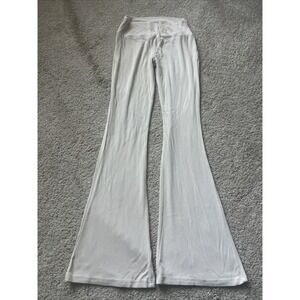 The Foxy Kind All Weekend Long Ribbed‎ Flare Lounge Pants Oatmeal Medium